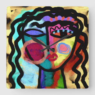 Whatever Original Abstract Art Square Wall Clock