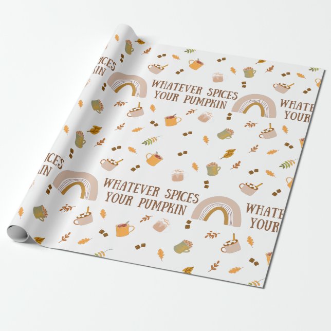 Whatever Spices Your Pumpkin Wrapping Paper (Unrolled)