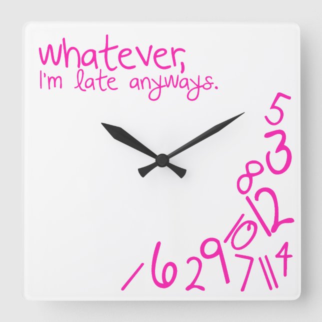 whatever square wall clock (Front)