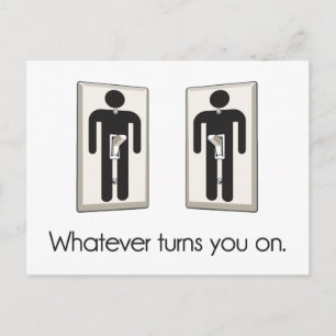 Whatever Turns You On Gay Male Light Switch Postcard