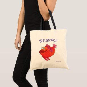 Whatever Whimsical Fish Art Pink and Red Tote Bag