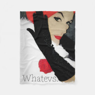 Whatevs, funny vintage fashion fleece blanket
