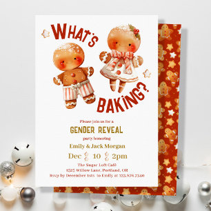 What's Baking Christmas Red & White Gender Reveal Invitation