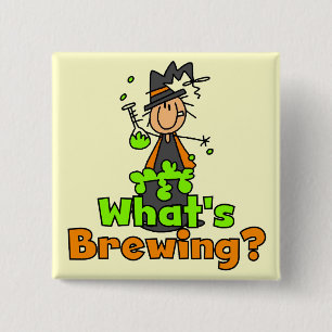 What's Brewing T-shirts and Gifts 2 Inch Square Button