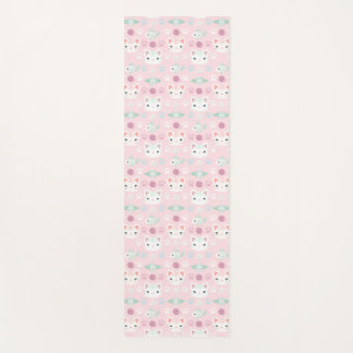 What's Cool, Kitty Cat in Pink and Mint Yoga Mat