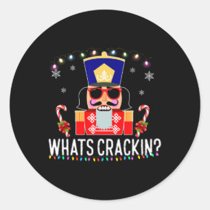 Whats Crackin Fun Christmas Nutcracker Gift Classic Round Sticker