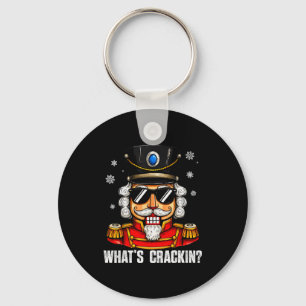 Whats Crackin Funny Nutcracker Pjs Christmas Xmas Keychain