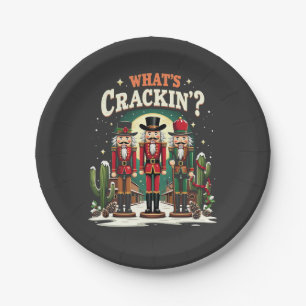 What's Cracking Nutcracker Cactus Christmas Funny Paper Plate