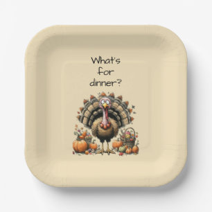 What's for dinner? Quirky Turkey Thanksgiving Paper Plate