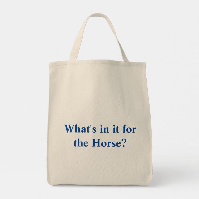 "What's in it" tote bag with logo on reverse. (Back)