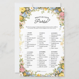What's in your Purse Bridal Floral Party Game
