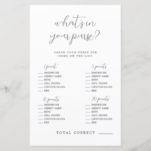 What's In Your Purse Bridal Shower Game
