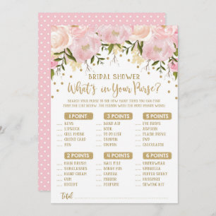 What's in your purse flower bridal shower game invitation