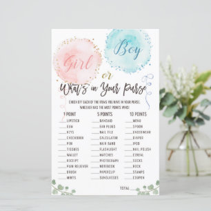 What's In Your Purse Game. Baby Shower Games