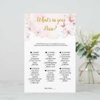 What's In Your Purse Game. Baby Shower Games