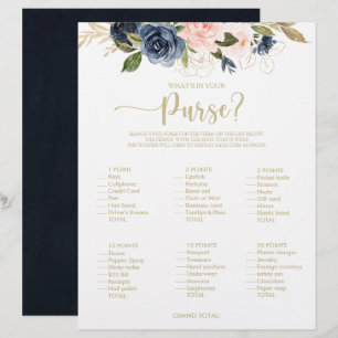 What's in your Purse Gold Bridal Shower Game