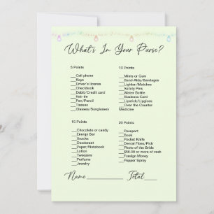 What's In Your Purse Hanging Lights Bridal Shower Invitation