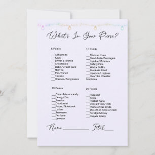 What's In Your Purse Hanging Lights Bridal Shower Invitation