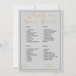 What's In Your Purse Light Grey Bridal Shower Invitation