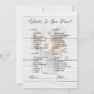 What's In Your Purse Mason Jar Bridal Shower Invitation