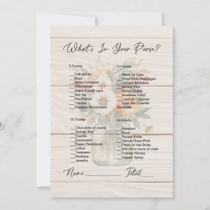 What's In Your Purse Mason Jar Bridal Shower Invitation