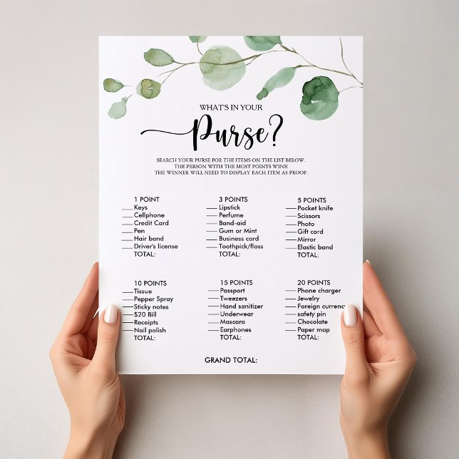 What's in your Purse Minimalist Bridal Shower Game (Creator Uploaded)