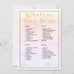 What's In Your Purse Pastel Clouds Bridal Shower Invitation