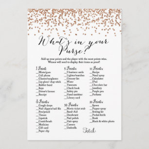 What's in your purse rose Bridal Shower Game 5x7 Invitation