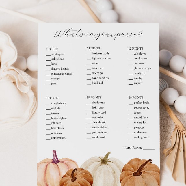 What's in Your Purse Shower Game  Invitation (Creator Uploaded)