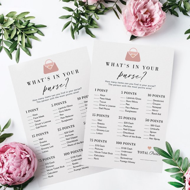 What's in Your Purse Stylish Bridal Shower Game (What's in Your Purse Stylish Bridal Shower Game)