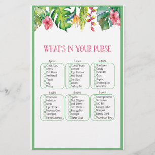 What's in Your Purse Tropical Bridal Shower Stationery