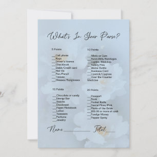 What's In Your Purse White Floral Bridal Shower Invitation
