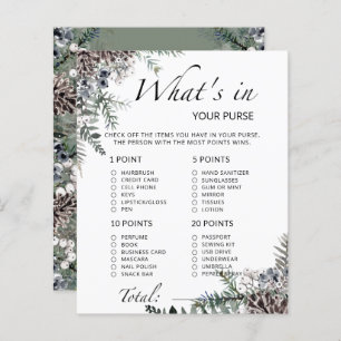  What's in your purse winter baby shower game