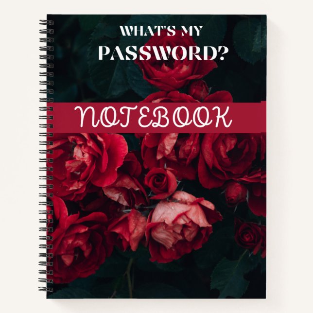 What's My Password?  8.5" x 11" Notebook (Front)