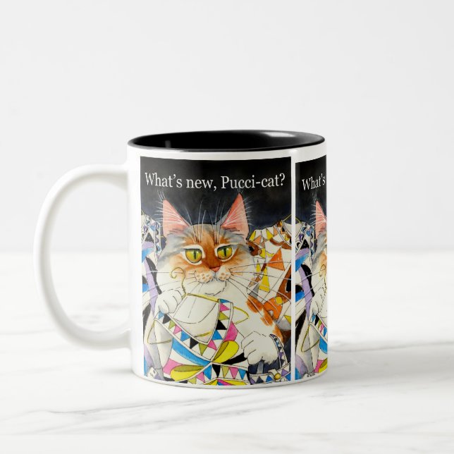 What's new Pucci-cat? Two-Tone Coffee Mug (Left)