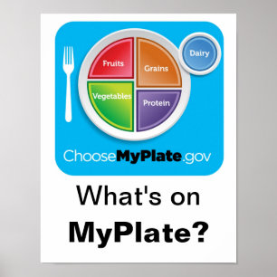 What's on MyPlate? Poster - Blue on White