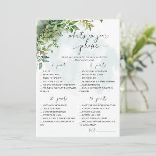 What's On Your Phone Baby Shower Game Invitation