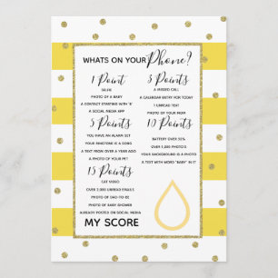 what's on your phone baby shower game mom to be invitation