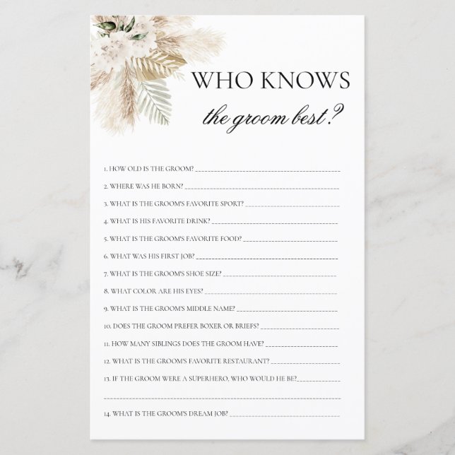 What's on your phone boho bridal shower game (Front)