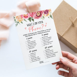 What's on your phone Bridal Shower Editable Card