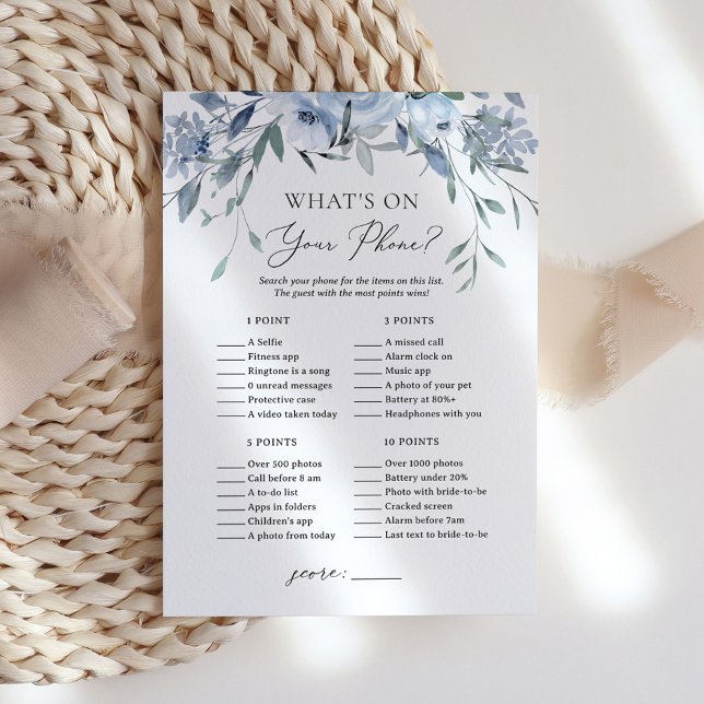 What's on Your Phone Floral Bridal Shower Game Invitation (Creator Uploaded)