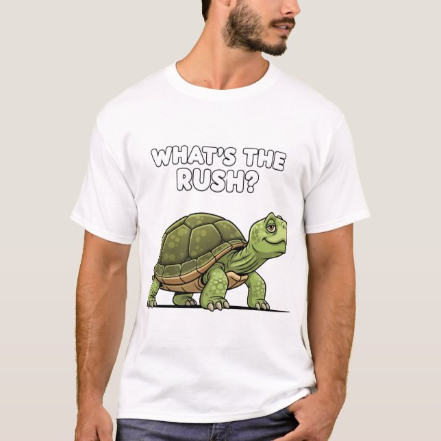 What's the Rush: Relaxed Turtle Graphic T-Shirt (Front)