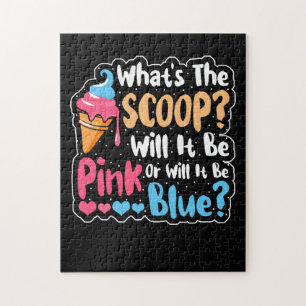 What's The Scoop Gender Reveal Ice Cream Baby Jigsaw Puzzle