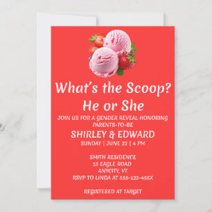What's the Scoop Gender Reveal Invitation