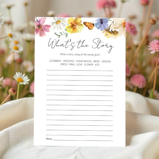 What's the Story | Boho Bridal Shower Game Card (Creator Uploaded)