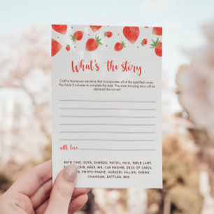 What's The Story Game, Berry Sweet Baby Shower Invitation