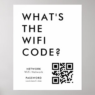 What's the WiFi Code?   QR Code Scan to Connect  Poster