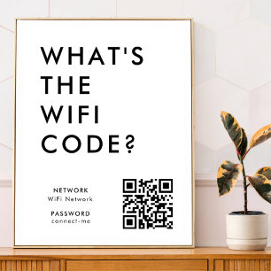 What's the WiFi Code?   Wifi Network QR Code Poster