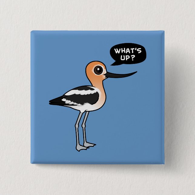 What's Up? 2 Inch Square Button (Front)
