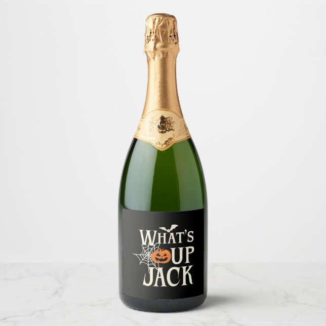 What's Up Jack Halloween Sparkling Wine Label (Front)